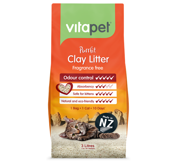Cat Litter - Purrfit Clay 3L - Front of Pack