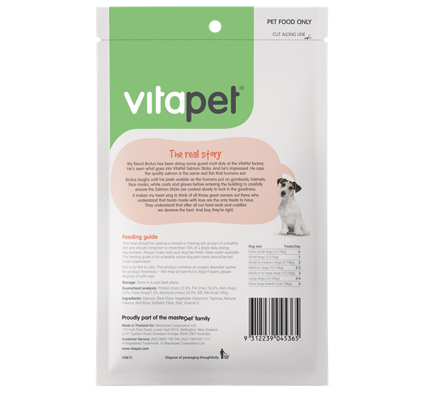VitaPet Salmon Sticks - Back of Pack