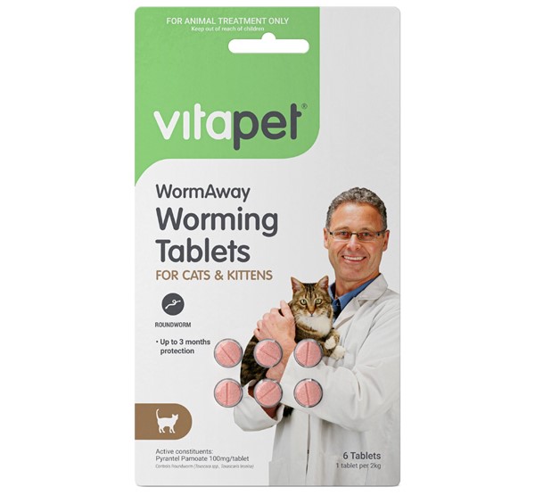 WormAway Worming Tablets for Cats and Kittens Front