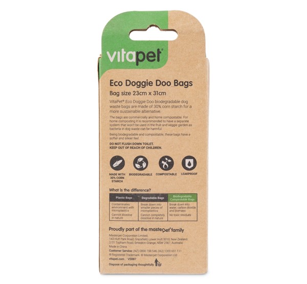 Eco Dog Poo Bags - Back of Pack