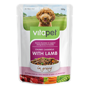 VF132 Vitapet Adult Chunky Casserole With Lamb In Gravy 100G Front 1600X1480