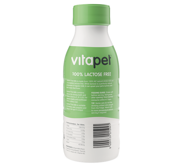 VitaPet Pet Milk 380ml - Back of Bottle