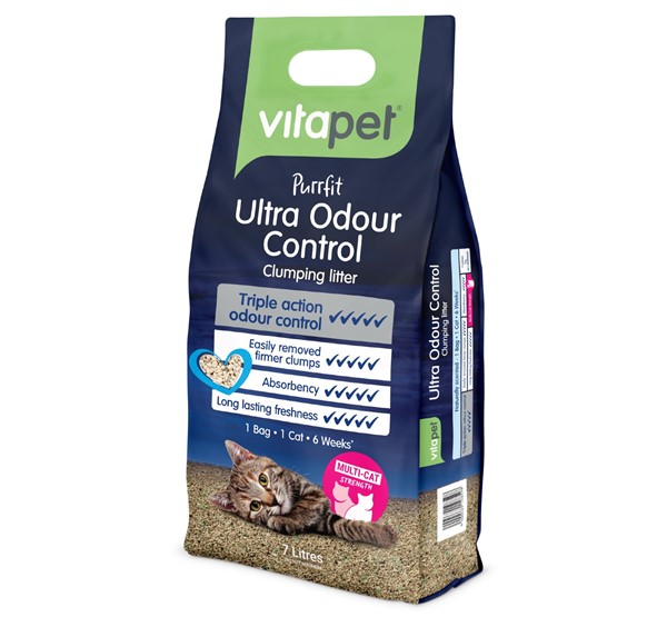 Cat Litter - Purrfit Odour Control Clumping Side