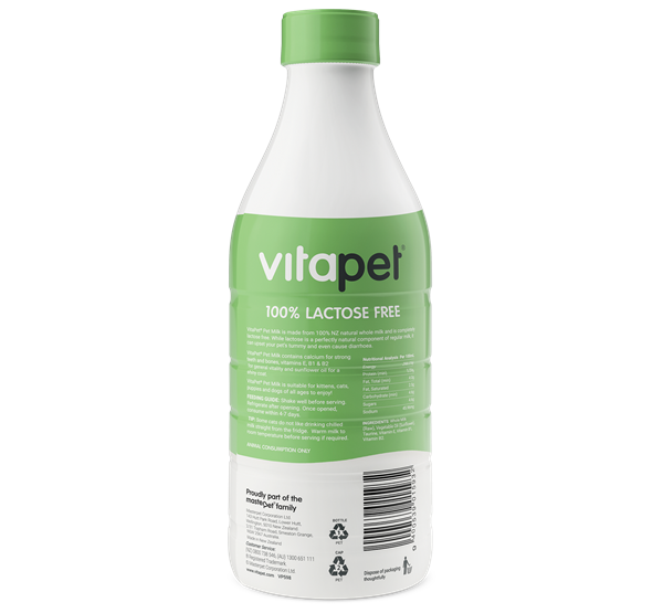 VitaPet Pet Milk 1L - Back of Bottle