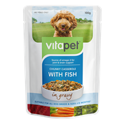 VF133 Vitapet Adult Chunky Casserole With Fish In Gravy 100G Front 1600X1480