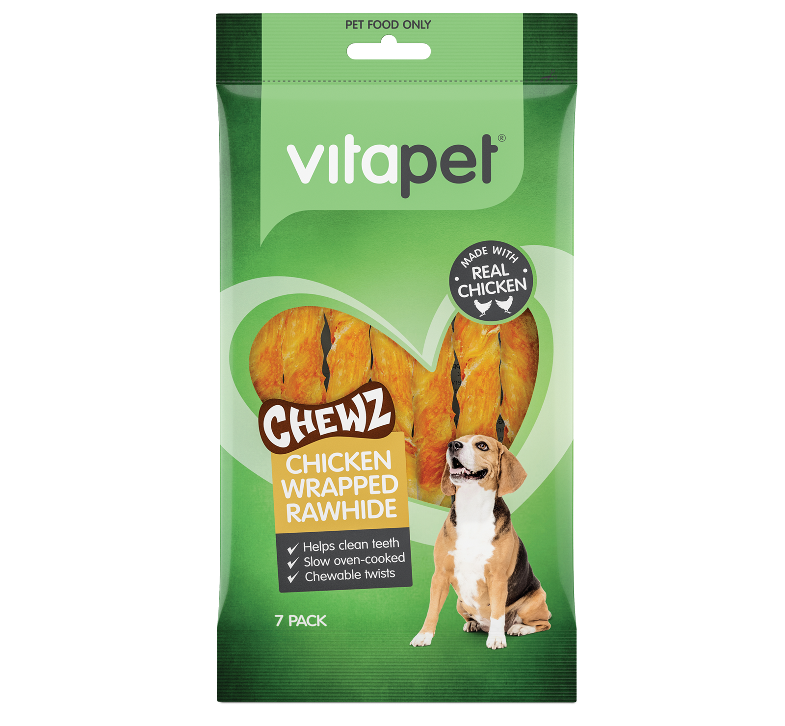 Vitapet chicken shop wrapped rawhide chewz