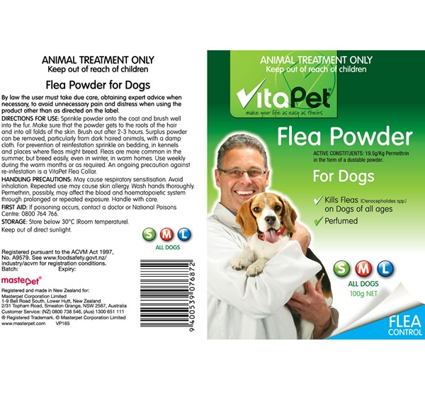 Flea Powder for Dogs - Label