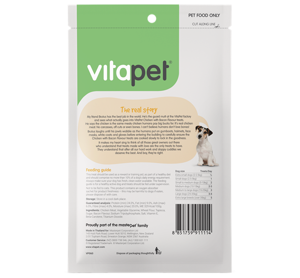 VitaPet Chicken with Bacon Flavour - Back of Pack