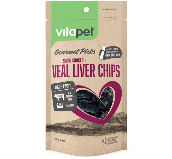 Gourmet Picks Veal Liver Chips - Front of Pack