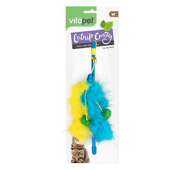 Catnip Crazy Wand Toy Blue