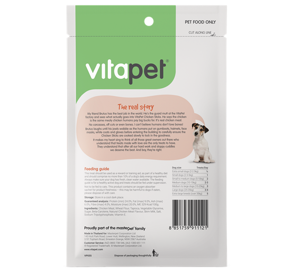 VitaPet Chicken Sticks - Back of Pack