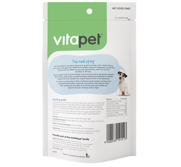 VitaPet Tuna Tenders Back of Pack